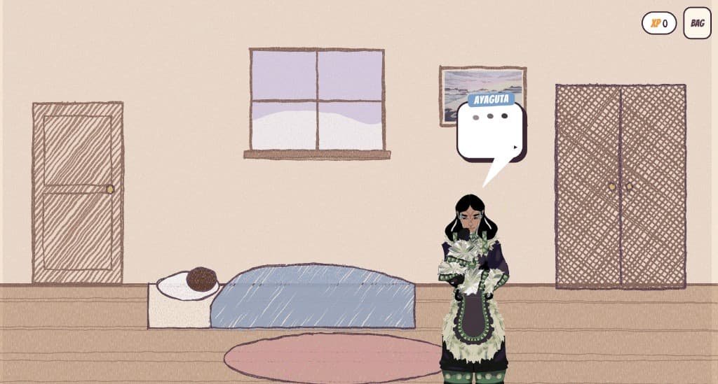 A bedroom scene from the game